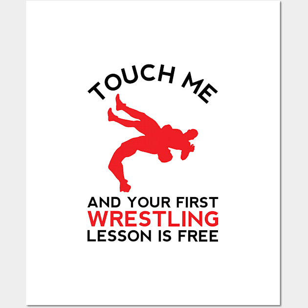 Funny Wrestling Lesson Coach Fighting Sparring MMA Wrestler Martial Arts College Wall Art by Shirtsurf
